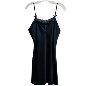 🥳 $5 Bundle Item VTG California Dynasty Navy Blue Chemise Size Med Regular